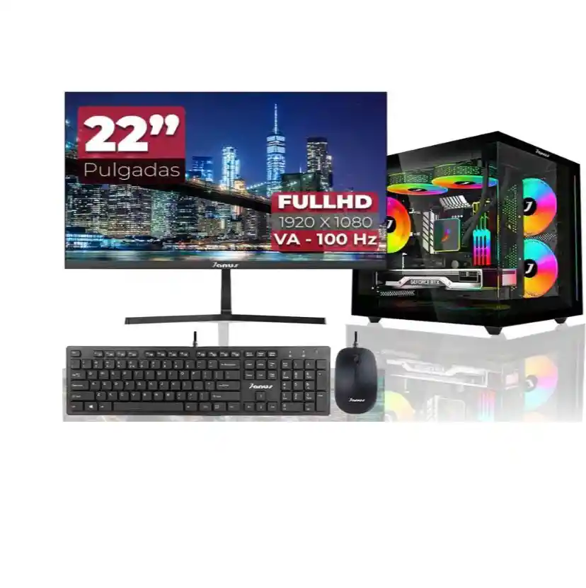 Computador De Escritorio Gamers Ryzen 5 5600g- Ram, 16gb- Disco 512- Pantalla De 24 Hdmi