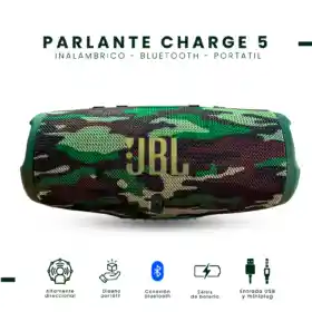 Parlante Jbl Charge 5 Réplica 1.1 – Sonido Potente, Bluetooth, Portátil Verde