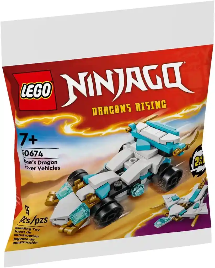 Juego Lego 2 En 1 Vehículos Dragón De Zane 33 Piezas Niños