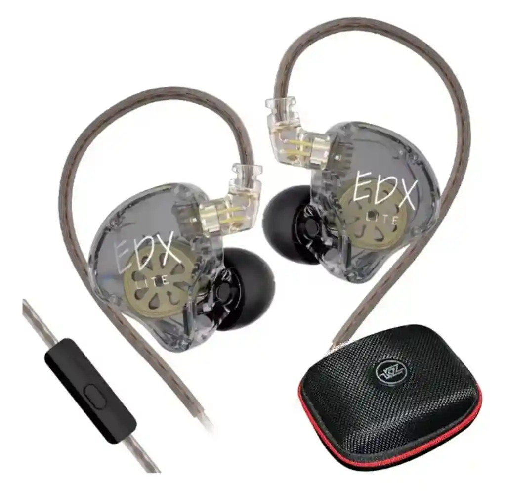 Kz Edx Lite Gris – Audífonos Con Micrófono + Estuche | Sonido Pro A Bajo Costo