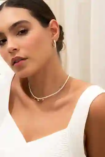 Set Choker + Aretes Perlas