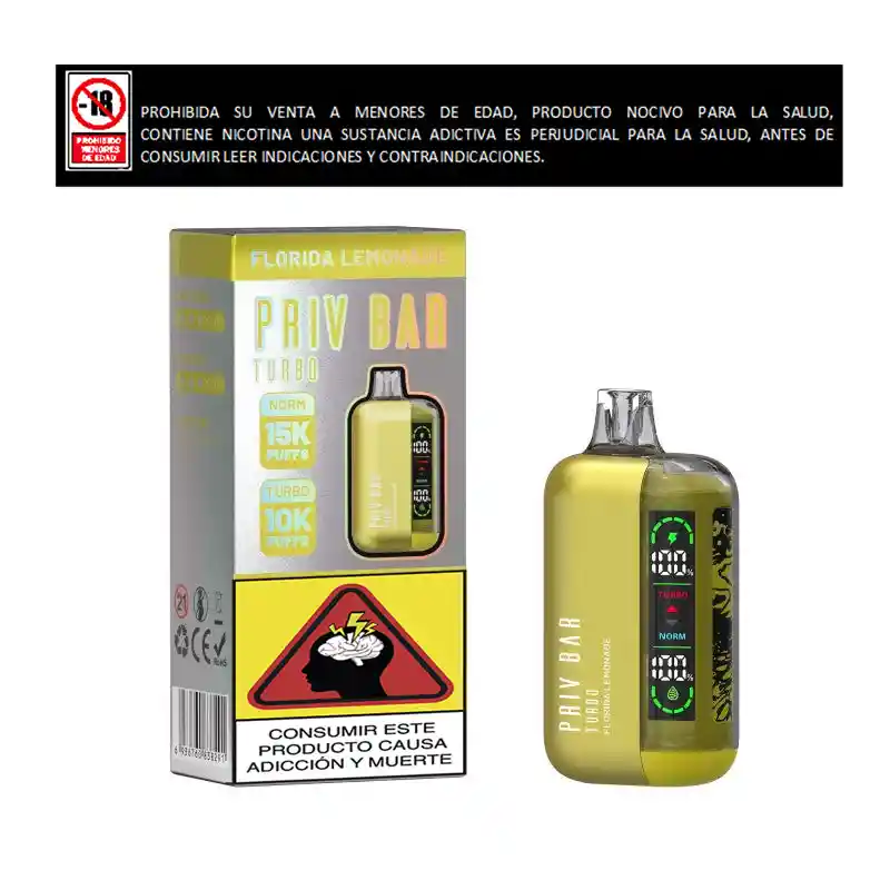 Vapeador Priv Bar 15.000 Puffs Florida Lemonade