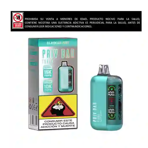 Vapeador Priv Bar 15.000 Puffs Alazkan Mint