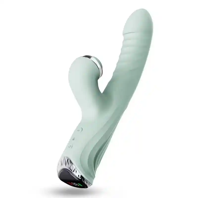 Consolador Vibrador De Empuje, Pantalla Lcd Y Succión