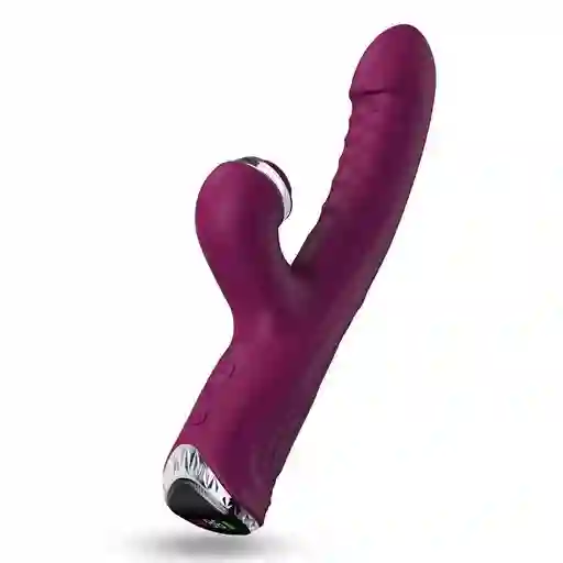 Consolador Vibrador De Empuje, Pantalla Lcd Y Succión