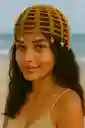 Gorro Tejido Para La Playa Sirena Dorada