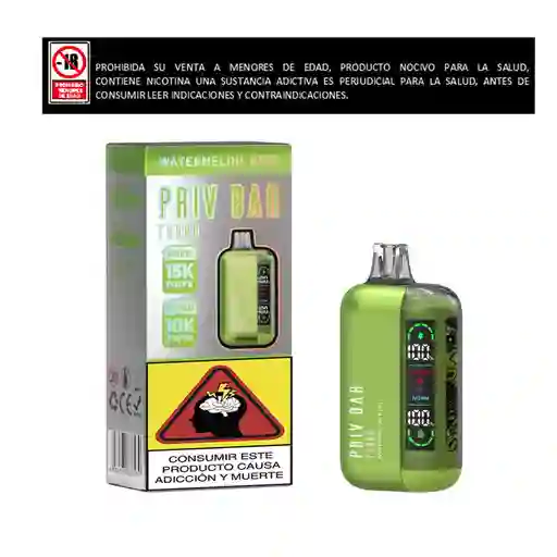 Vapeador Priv Bar 15.000 Puffs Watermelon Kiwi