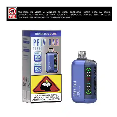 Vapeador Priv Bar 15.000 Puff Honolulu Blue
