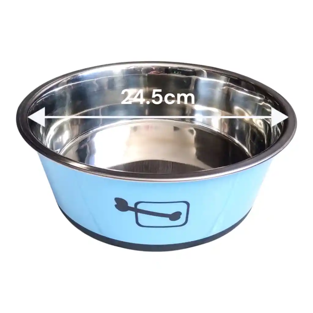 Plato/tazón De Comida Y Agua Para Mascotas En Acero Inoxidable 24.5cm Mp0929