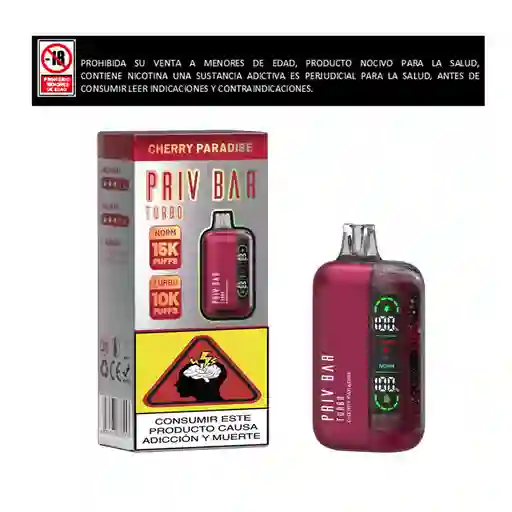 Vapeador Priv Bar 15.000 Puffs Cherry Paradise
