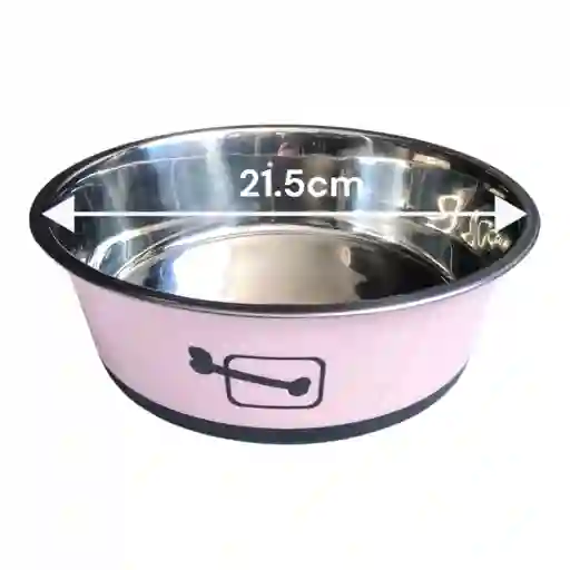 Plato/tazón De Comida Y Agua Para Mascotas En Acero Inoxidable 21.5cm Mp0928