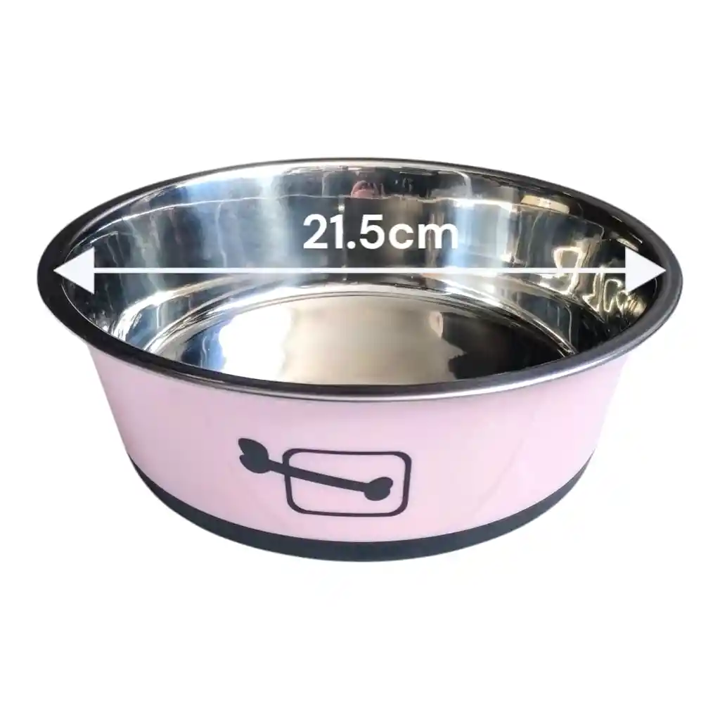 Plato/tazón De Comida Y Agua Para Mascotas En Acero Inoxidable 21.5cm Mp0928