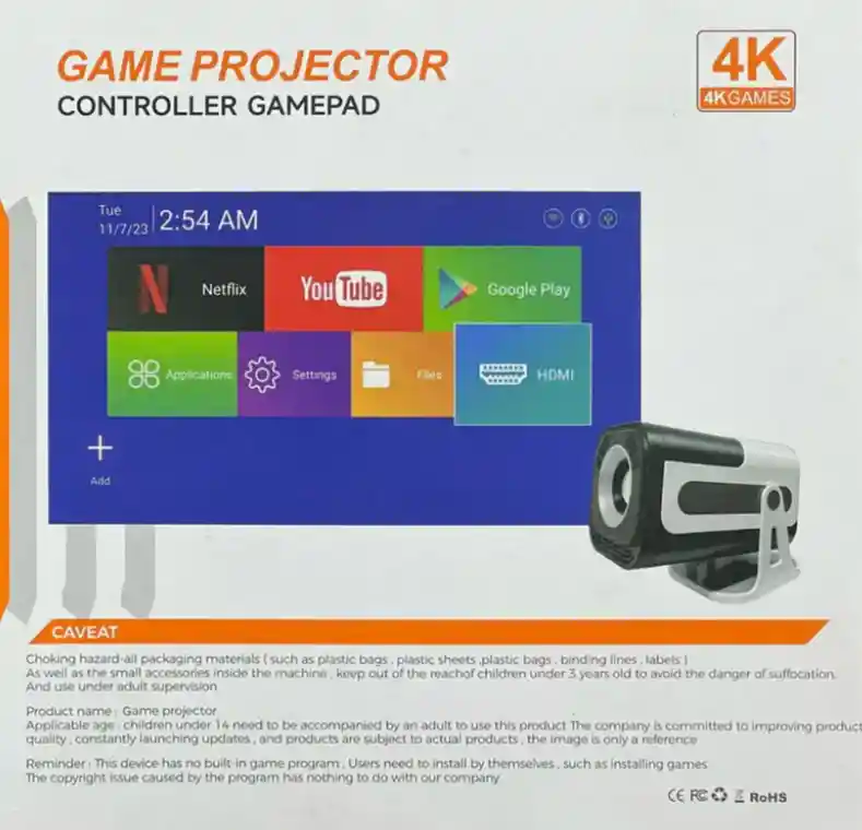 Proyector De Juegos Jy320 Plus Con Controlador Gamepad
