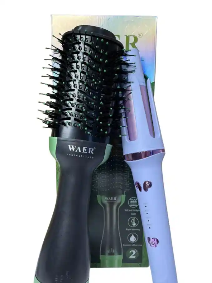 Combo Cepillo Secador + Rizador Automático