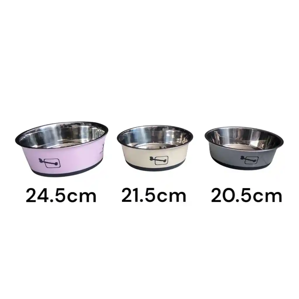Plato/tazón De Comida Y Agua Para Mascotas En Acero Inoxidable 20.5cm Mp0927