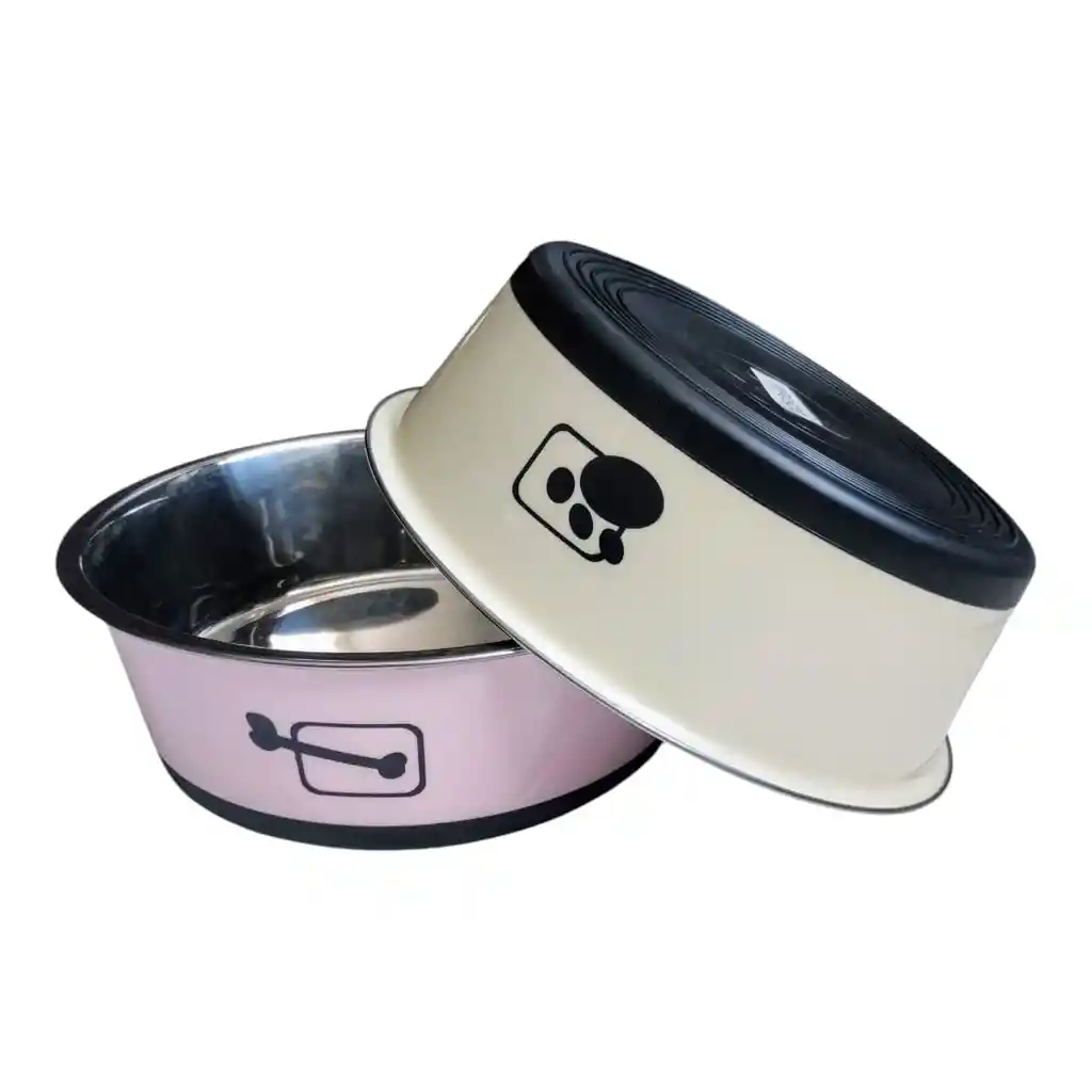 Plato/tazón De Comida Y Agua Para Mascotas En Acero Inoxidable 20.5cm Mp0927
