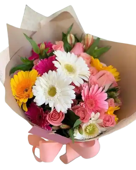 Gerberas, Rosas Astromelia En Bouquet
