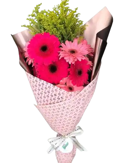 Gerbera Rosadas Y Fucsias En Bouquet
