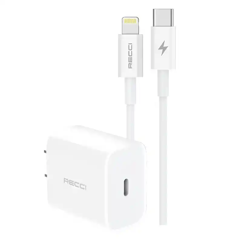 Combo Recci Rck-08ccl – Cargador + Cable Tipo-c A Lightning