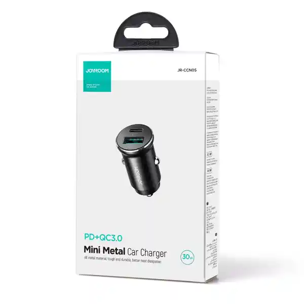 Cargador De Coche Metálico Joyroom Jr-ccn05 Mini – 30w, Doble Puerto (usb-a + Usb-c)