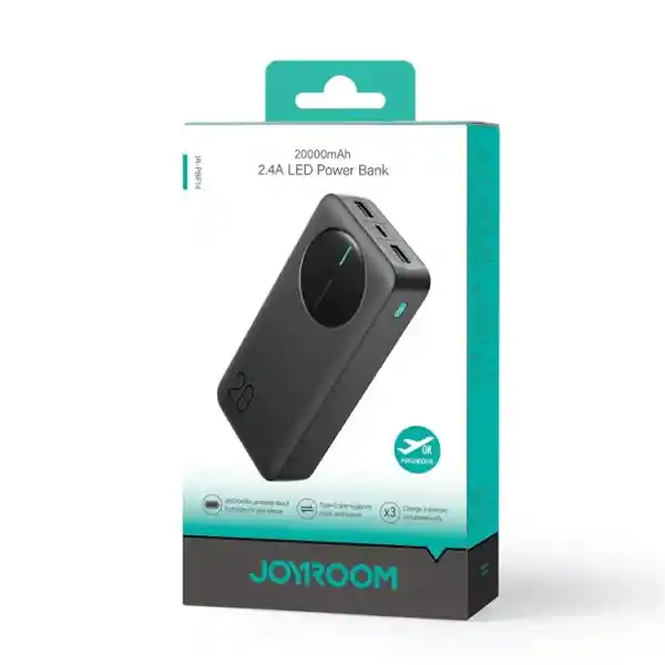 Power Bank Joyroom Jr-pbf14 20,000 Mah Con Led, 2.4a – Negro