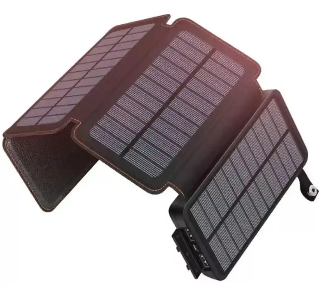 Power Bank Solar 4 Paneles Cargador De Batería Portátil 20000mah 2 Usb
