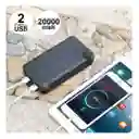 Power Bank Solar 4 Paneles Cargador De Batería Portátil 20000mah 2 Usb