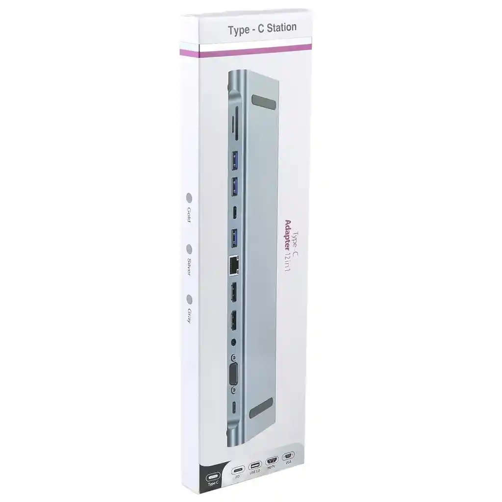 Adaptador Hub 12 En 1 Tipo C Estación De Acoplamiento Multifuncional