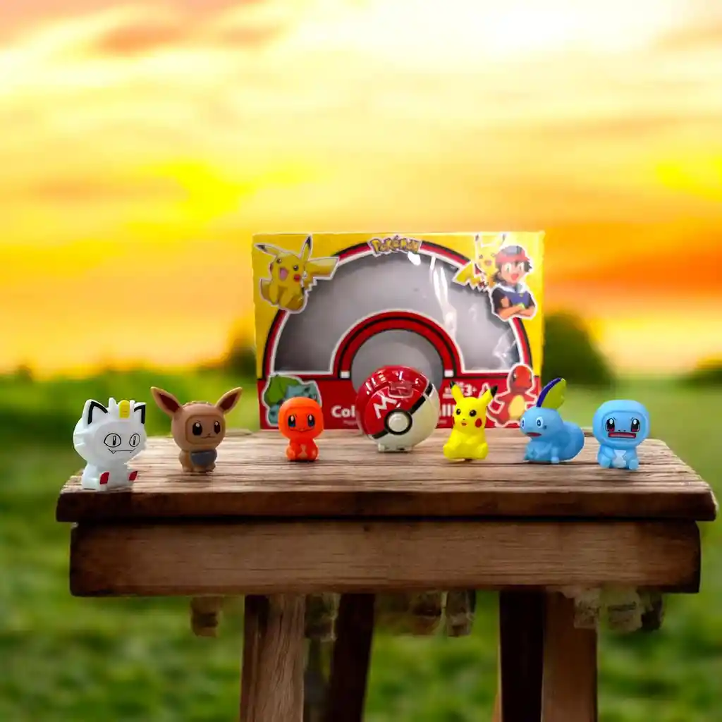 Figuras De Acción Coleccionables De Pokemon 6 Personajes + 1 Pokebola