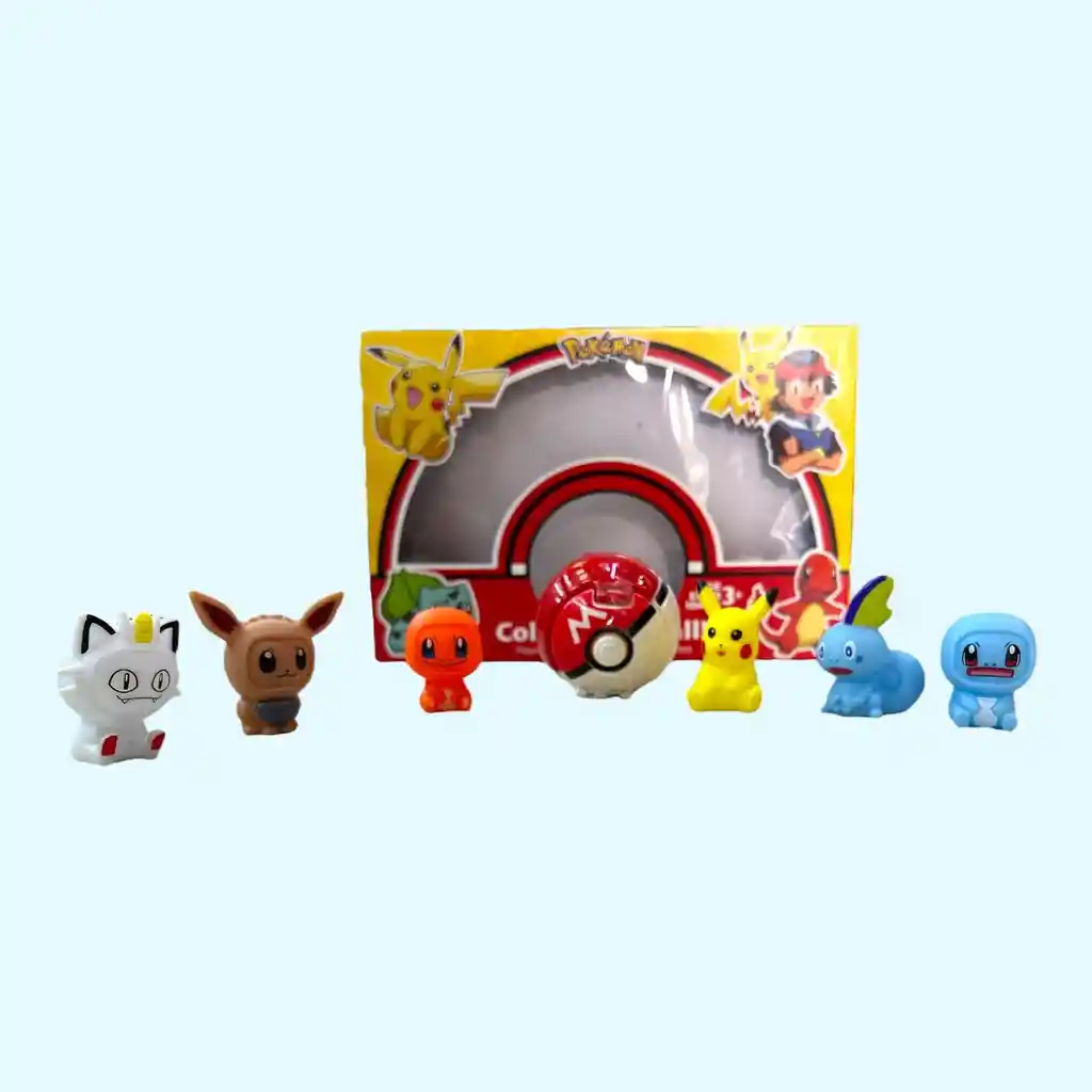 Figuras De Acción Coleccionables De Pokemon 6 Personajes + 1 Pokebola