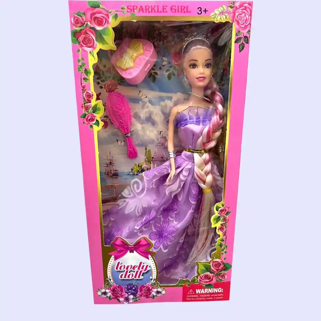 Juguete Muñeca Princesa Con Cepillo Y Cartera