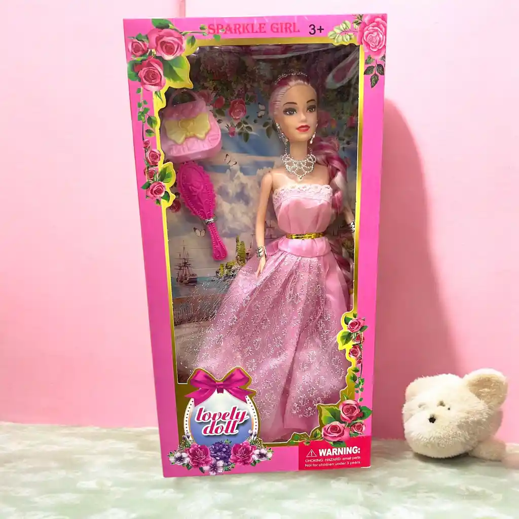 Juguete Muñeca Princesa Con Cepillo Y Cartera