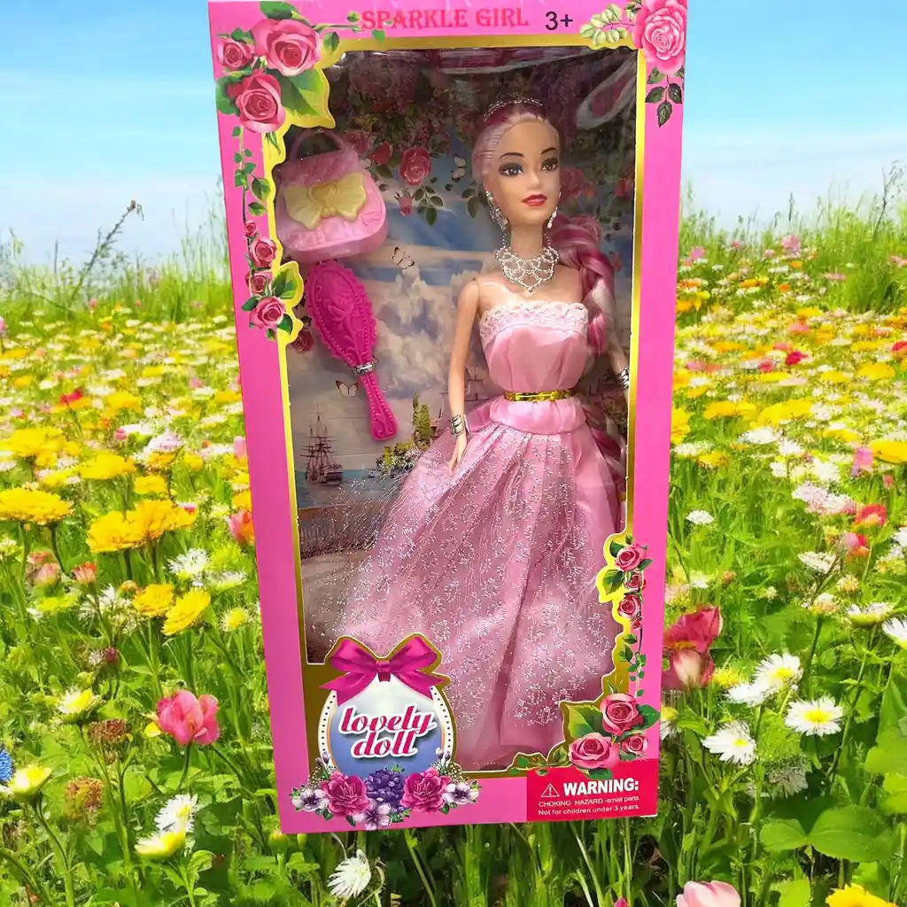 Juguete Muñeca Princesa Con Cepillo Y Cartera