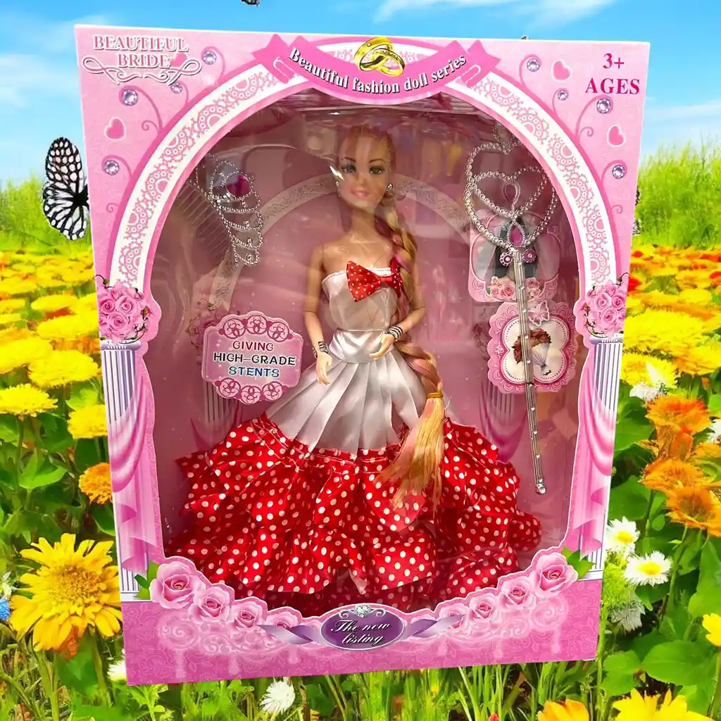 Muñeca Juguete Princesa Con Tiara Y Cetro Mágico