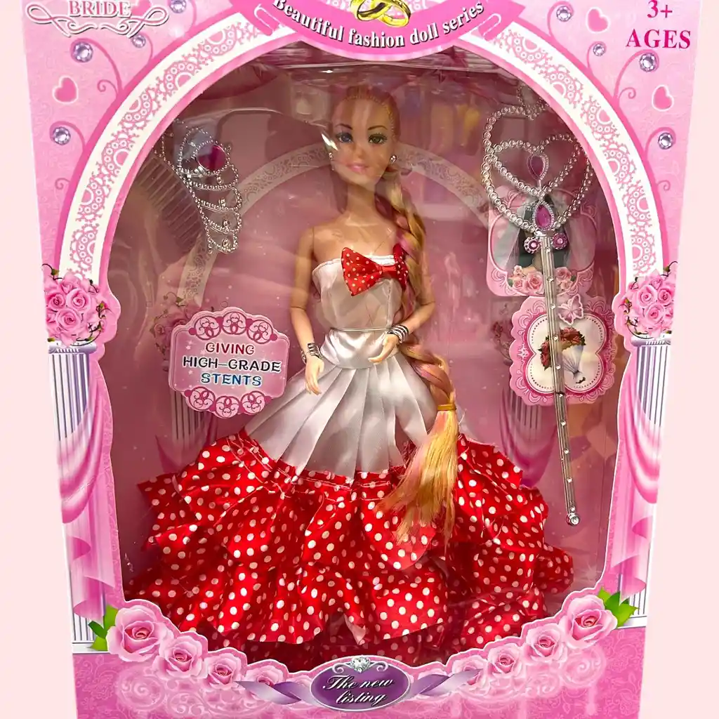 Muñeca Juguete Princesa Con Tiara Y Cetro Mágico