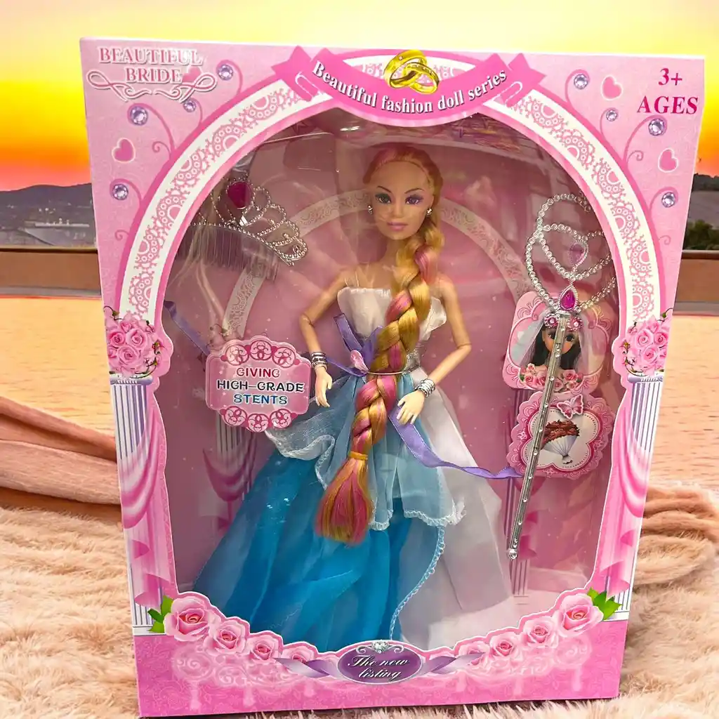 Muñeca Juguete Princesa Con Tiara Y Cetro Mágico