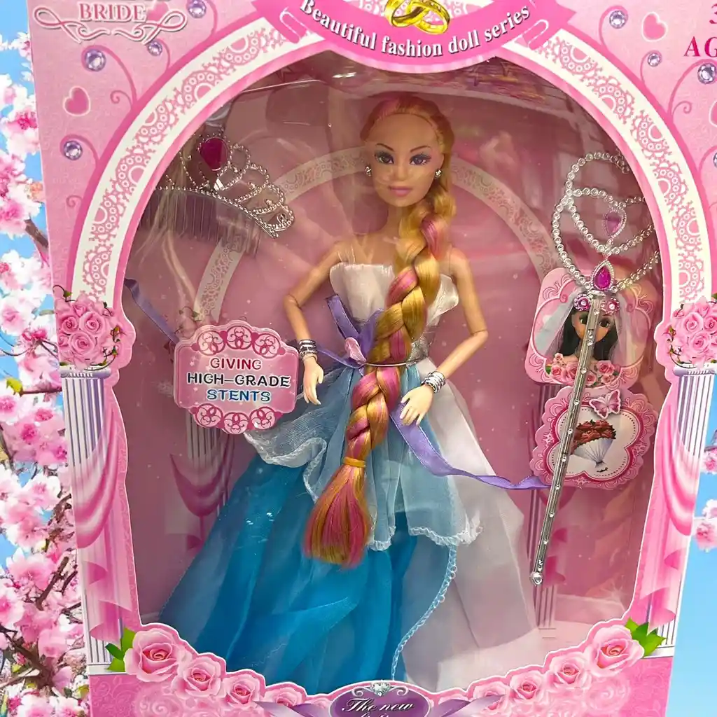 Muñeca Juguete Princesa Con Tiara Y Cetro Mágico