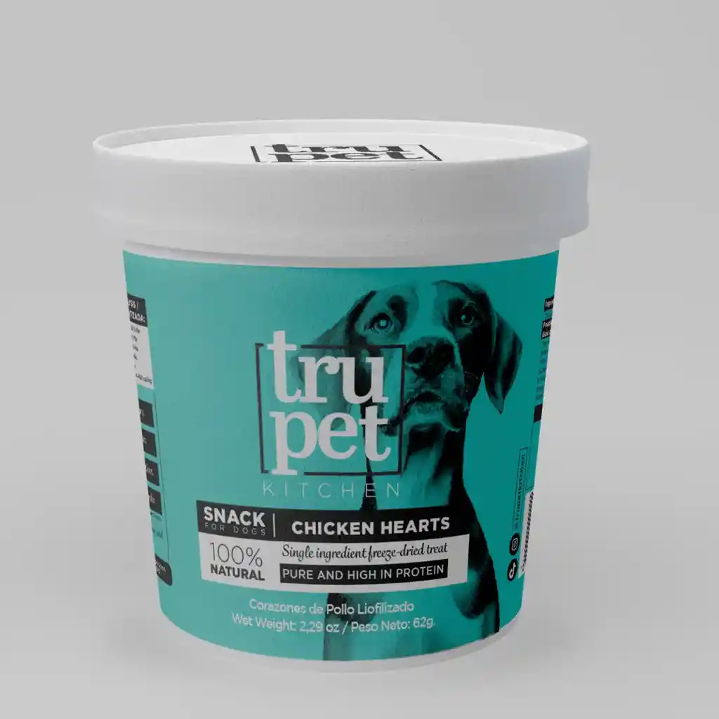Trupet Perro Corazones De Pollo Liofilizado X 60 Gr