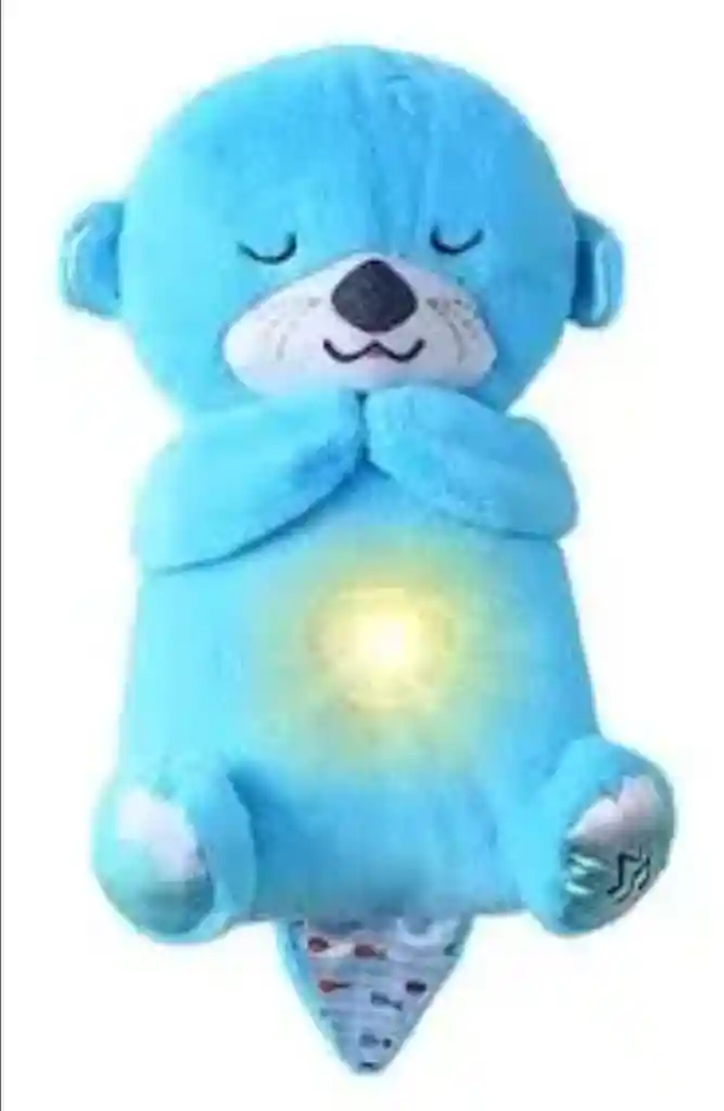 Peluche Nutria Musical Con Movimientos Y Luces Para Bebés Azul