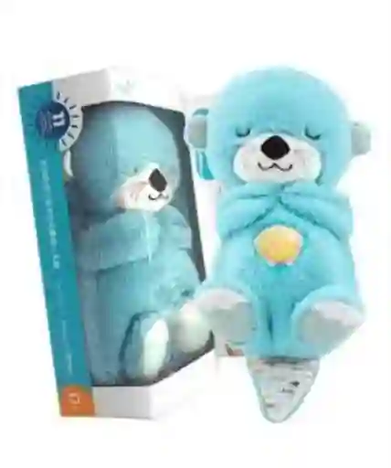 Peluche Nutria Musical Con Movimientos Y Luces Para Bebés Azul