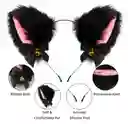 Diadema Orejas Peludas Negras De Peluche Disfraz Gato