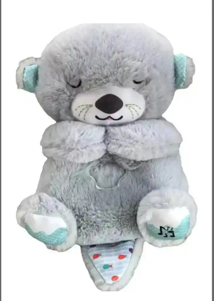 Peluche Nutria Musical Con Movimientos Y Luces Para Bebés Gris
