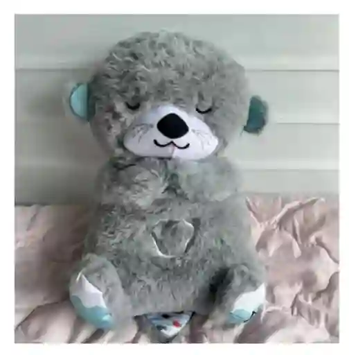 Peluche Nutria Musical Con Movimientos Y Luces Para Bebés Gris