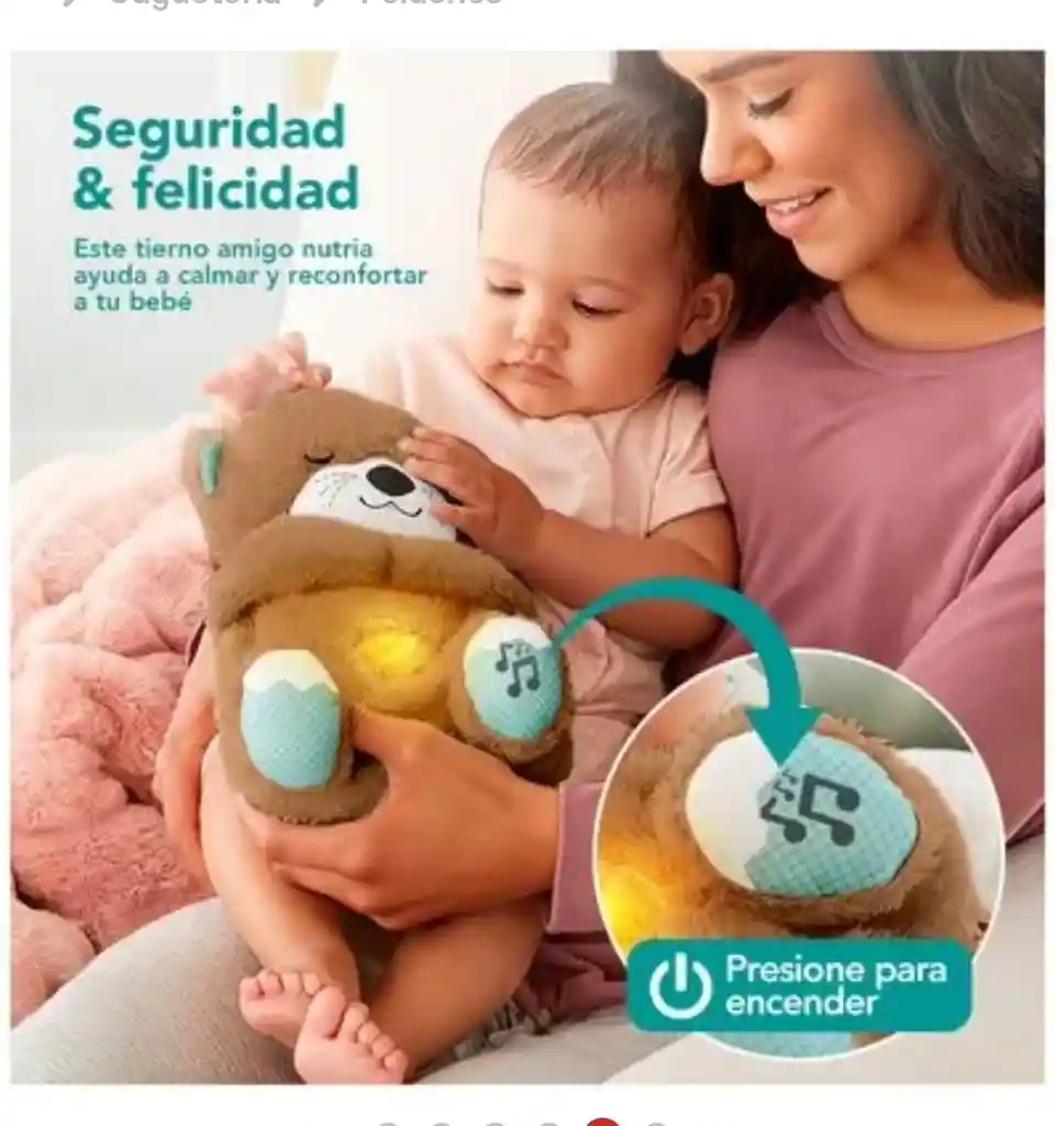 Peluche Nutria Musical Con Movimientos Y Luces Para Bebés Café