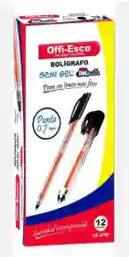 Boligrafo Esfero Punta Fina Con Tapa Color Negro Offiesco