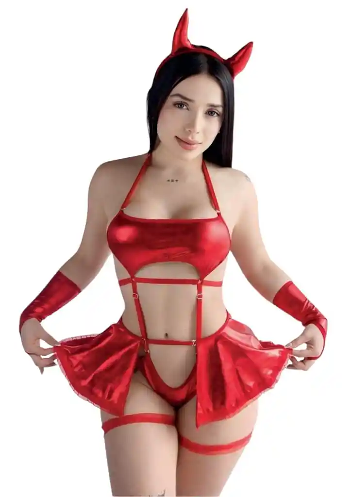 Disfraz De Diabla Lenceria Erotica Para Mujer Ds013