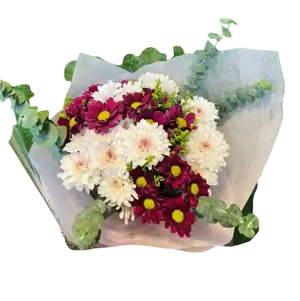 🌿 Bouquet Campestre Con Crisantemos Y Eucalipto