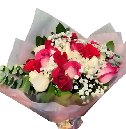 🌹 Bouquet Rosas Tricolor Con Detalles Románticos