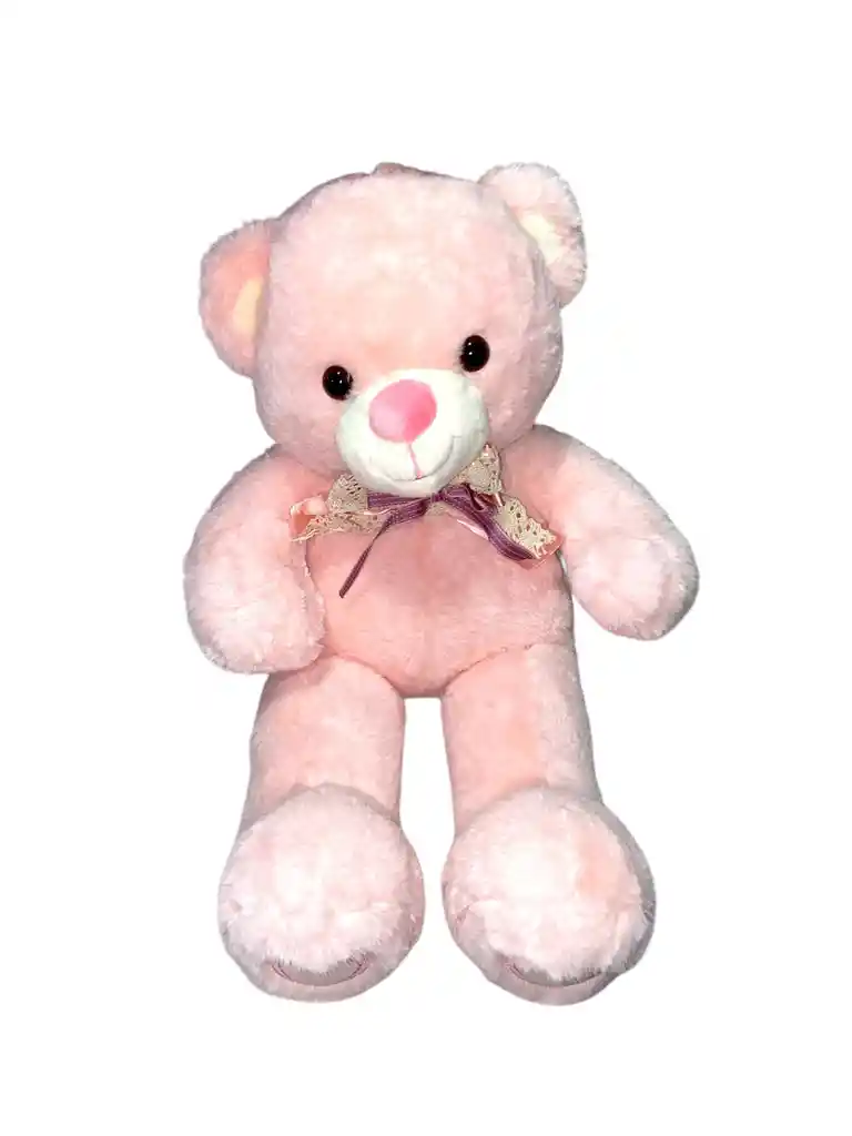Peluche Oso Rosado Con Moño