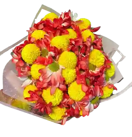 🌼 Bouquet Alegre Con Margaritas Y Pompones